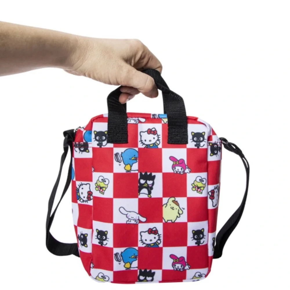 Adorable Red Checkered Hello Kitty & Friends Crossbody Bag - Picture 5 of 6